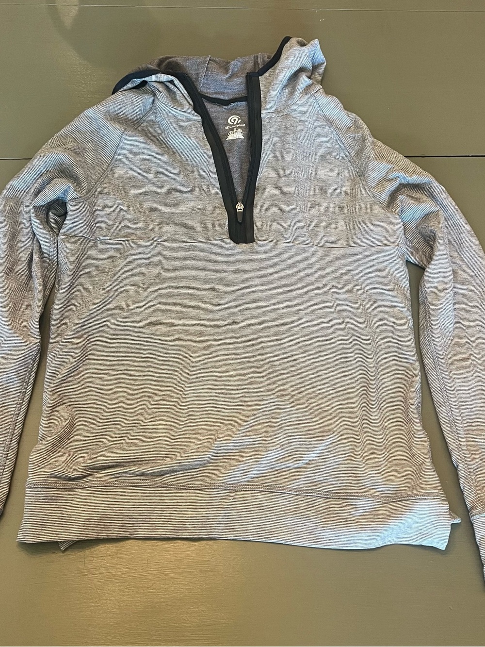 Grey Quarter-Zip Hooded Sweater - Women’s
